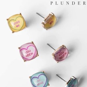 NEW Conversation Heart Earring Set